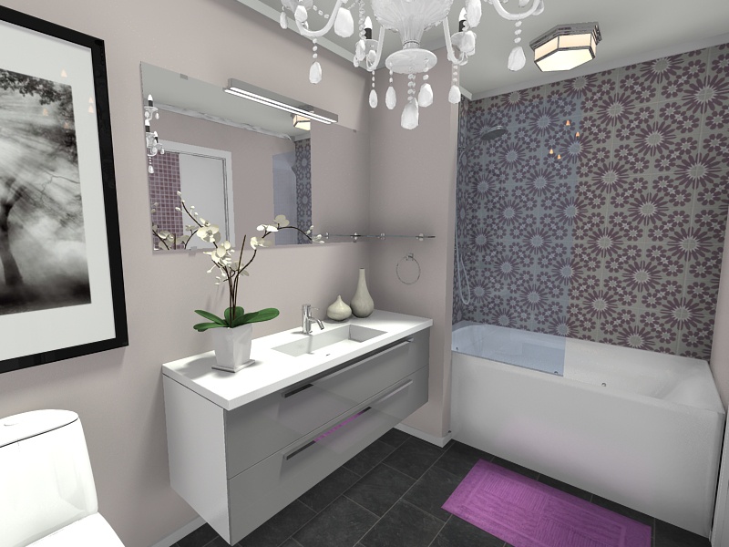 bathroom roomsketcher dark grey accent tile closet water patterned