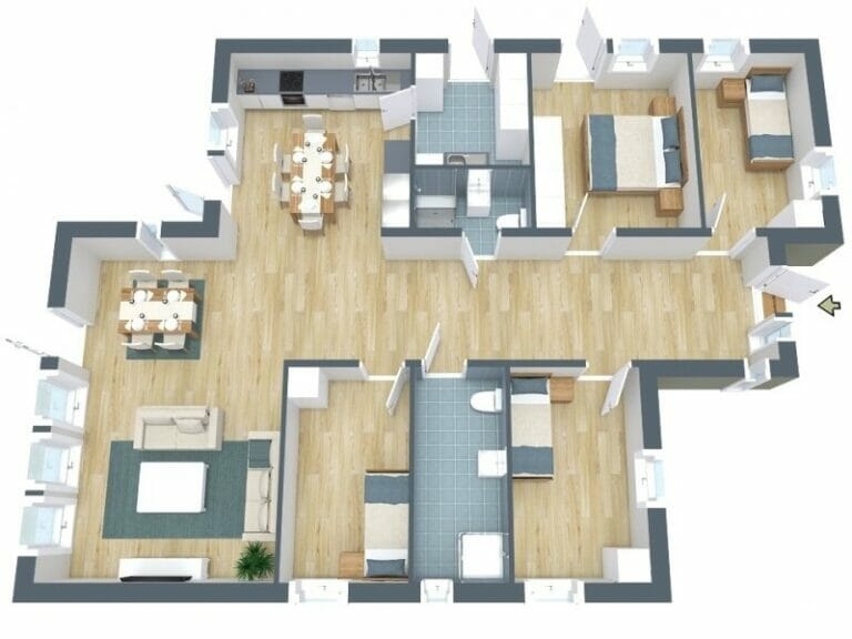 1 Bedroom Floor Plan 600x450