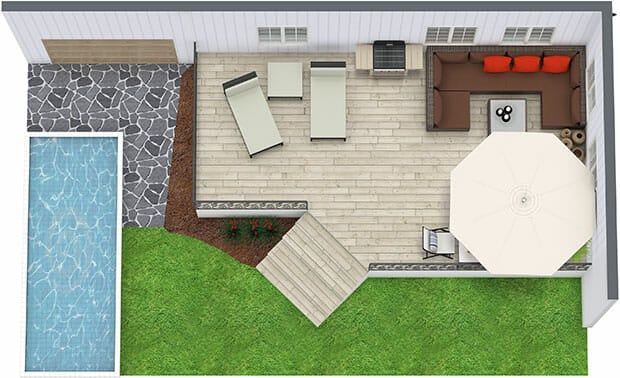 RoomSketcher Home Designer Outdoor Living Backyard Deck Design