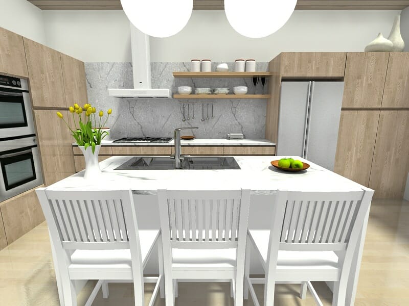 Kitchen layout with fixtures and appliances locations