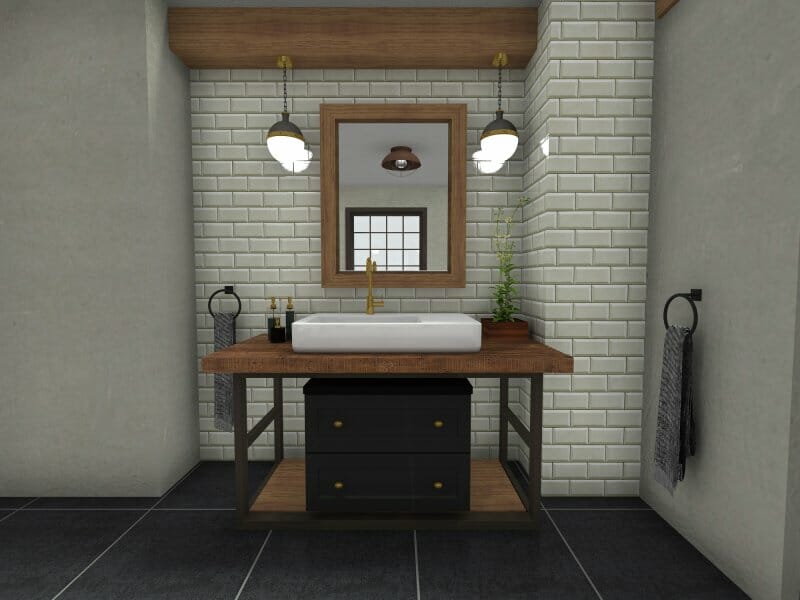 How To Style An Industrial Bathroom, Industrial Bath Vanity