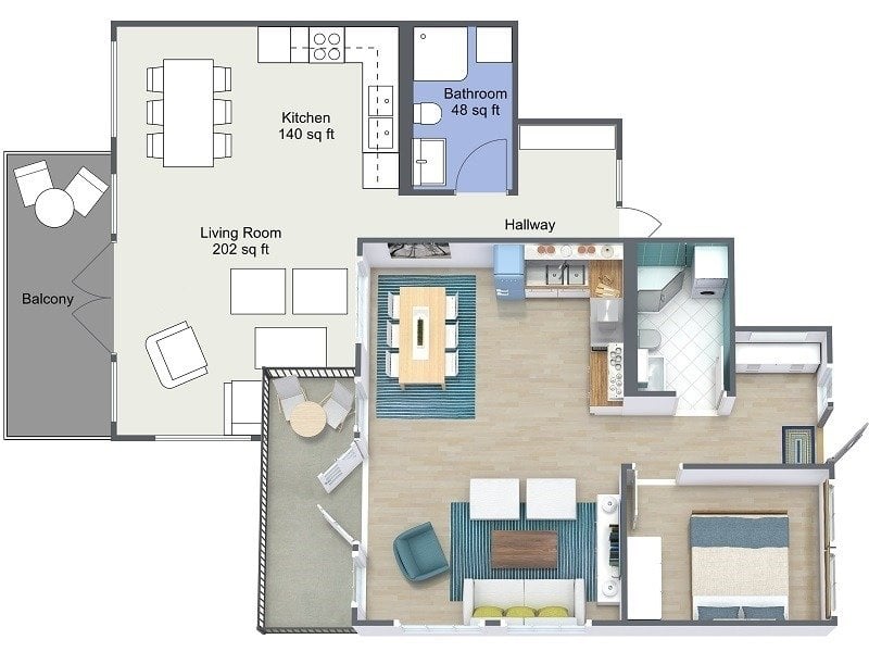 Floor Plan Sketch. Floorplanner. Floor Plan. Living Space with