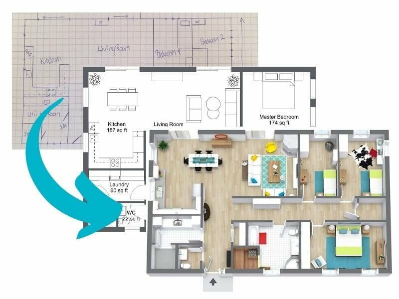 Create 2d and 3d floor plan and rendering using floorplanner by