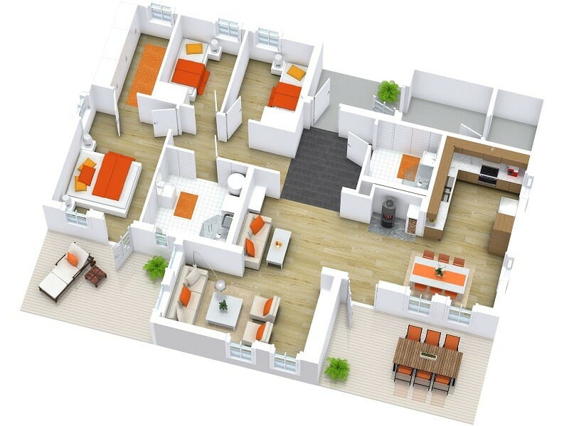 RoomSketcher Home Designer Custom 3D Floor Plan