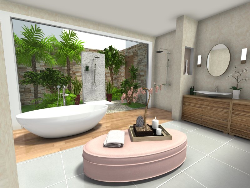 RoomSketcher Home Designs Bathroom Outdoor Shower