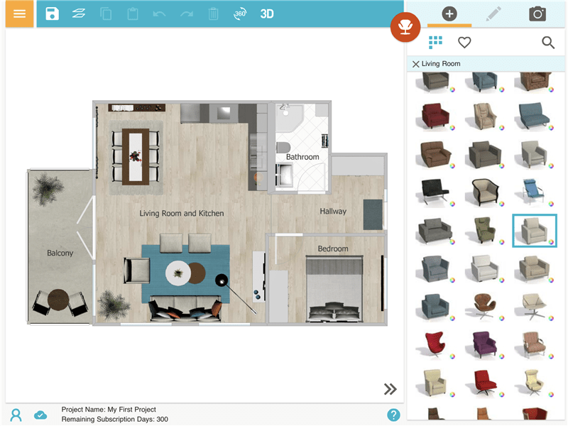 Interior Design creation with Floorplanner