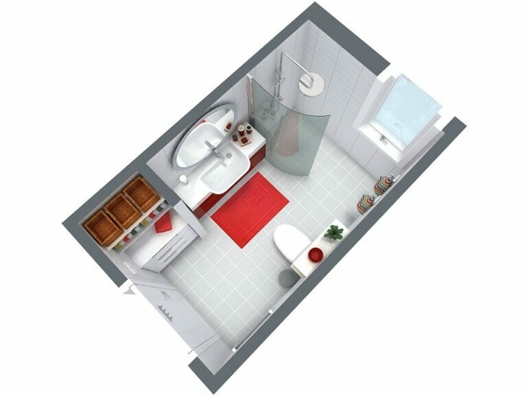 RoomSketcher Bathroom Planner 3D Floor Plan 800x600 - Планирование ванной комнаты