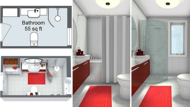 Bathroom Planner Roomsketcher - How To Plan Bathroom Tiles